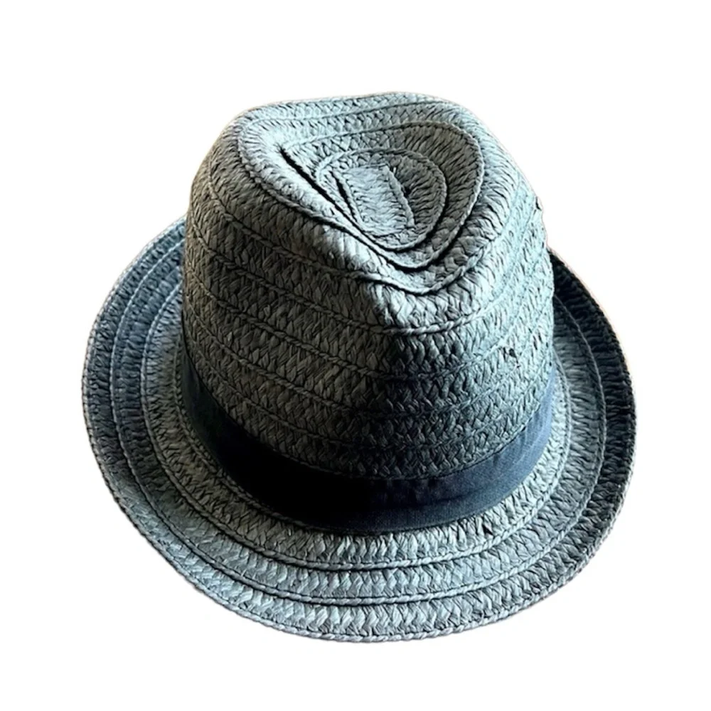 Fedora Hat Men’s 100% paper straw color gray excellent preowned condition